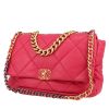 Bolso de mano Chanel  19 modelo grande  en cuero acolchado rosa - 00pp thumbnail