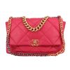 Chanel  19 large model  handbag  in pink quilted leather - 360 thumbnail