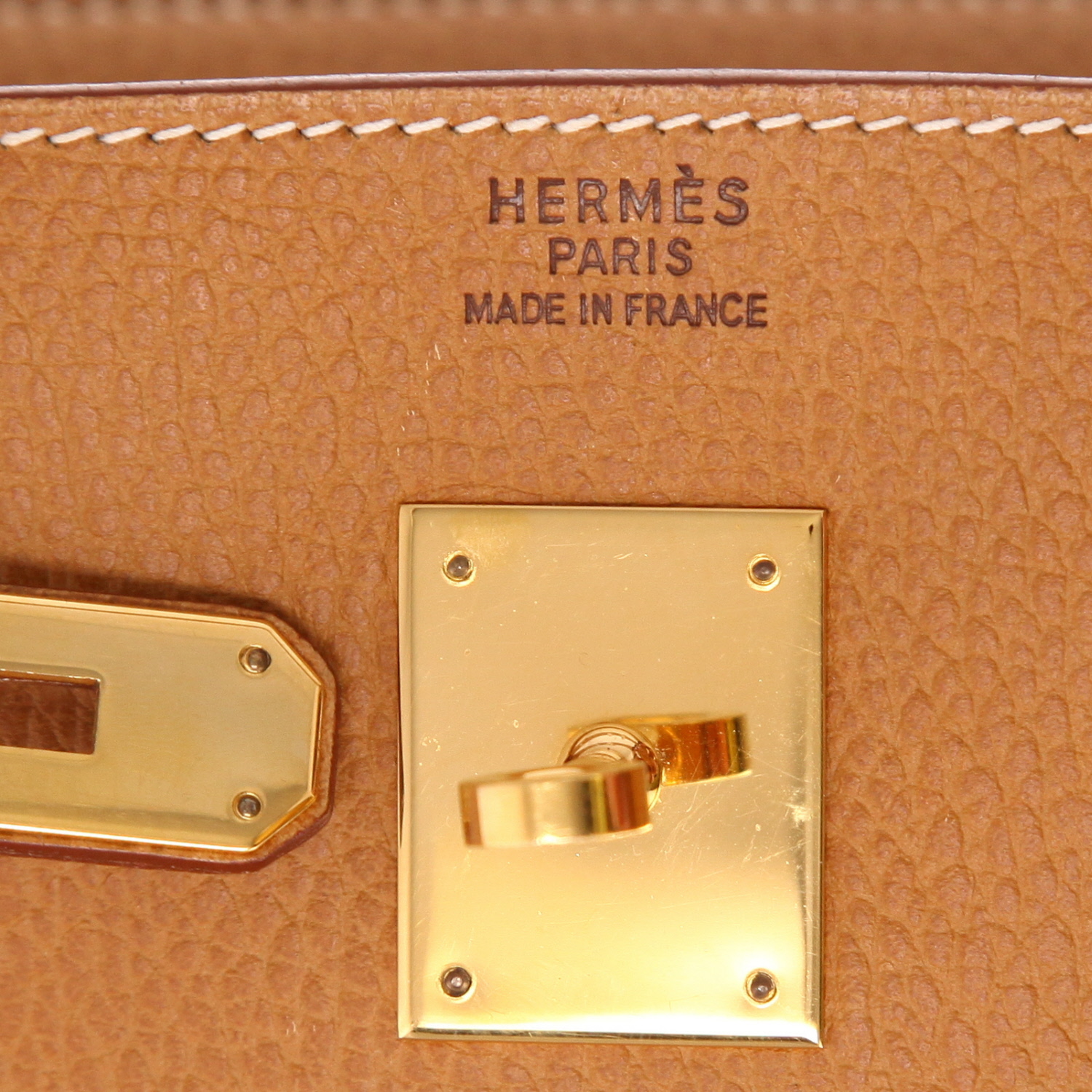 Borsa Hermès  Birkin 40 cm in vacchetta gold - Detail D2