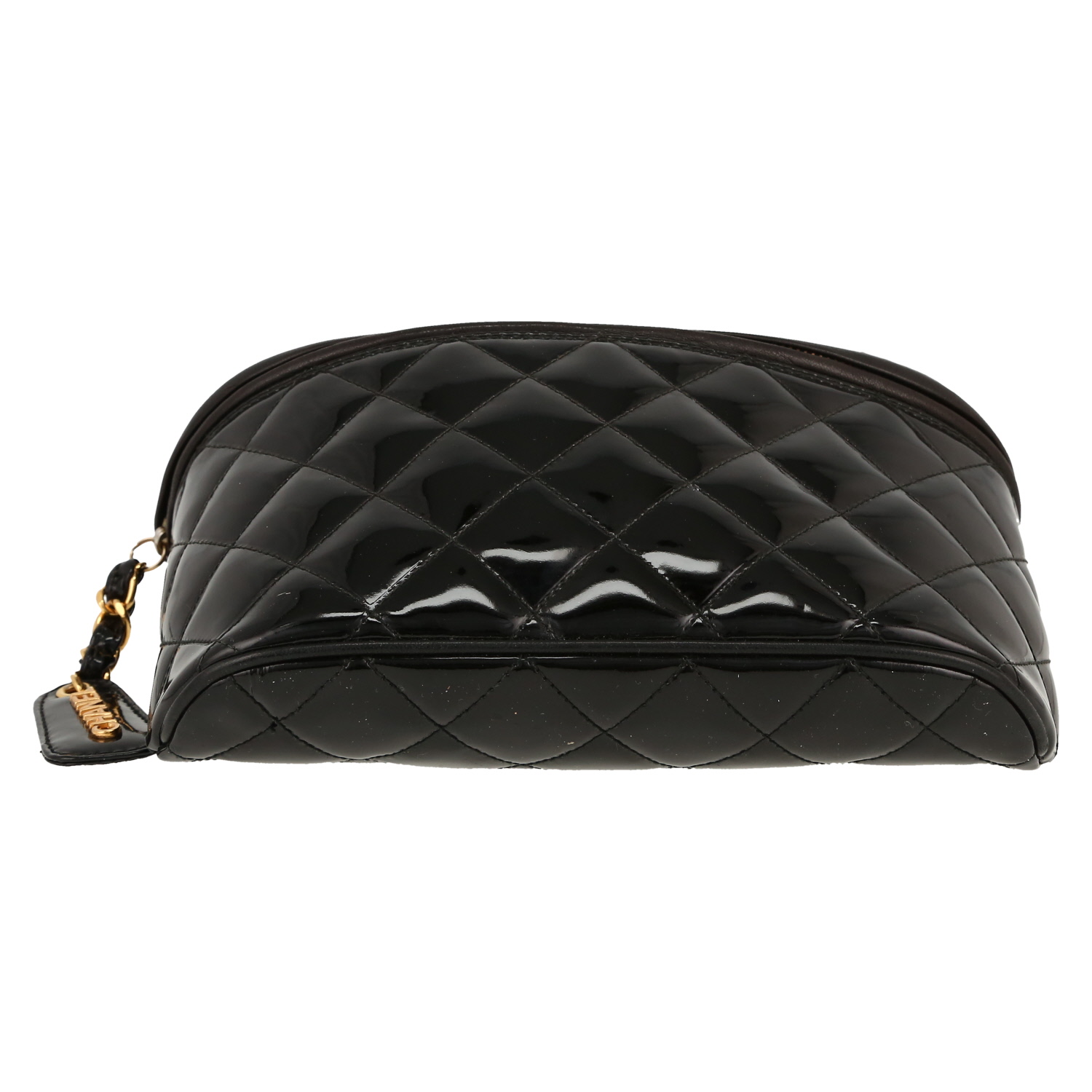 Chanel  Vintage clutch-belt  in black patent leather - Detail D1