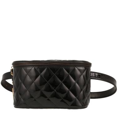 Pochette-ceinture Chanel  Vintage en cuir verni noir