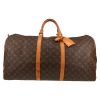Sac de voyage Louis Vuitton  Keepall 60 en toile monogram marron et cuir naturel - Detail D1 thumbnail