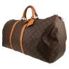 Louis Vuitton  Keepall 60 travel bag  in brown monogram canvas  and natural leather - Detail D2 thumbnail