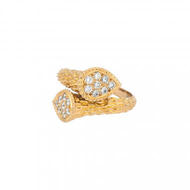 Bague Boucheron Serpent Bohème motif S en or jaune et diamants