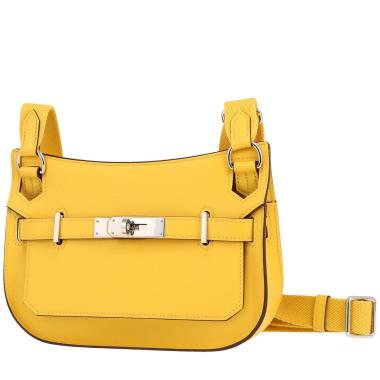 Bolso bandolera Hermès  Jypsiere mini  en cuero swift Jaune de Naples