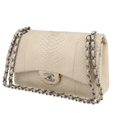 Borsa Chanel  Timeless Jumbo in pitone beige