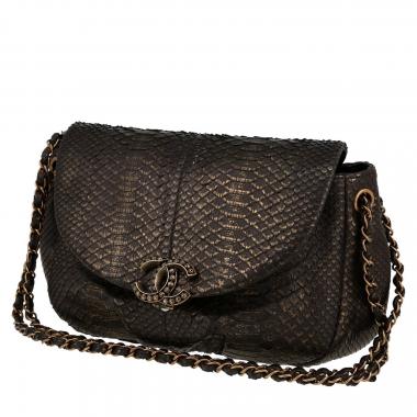 Bolso de mano Chanel   en piel de pitón bronce