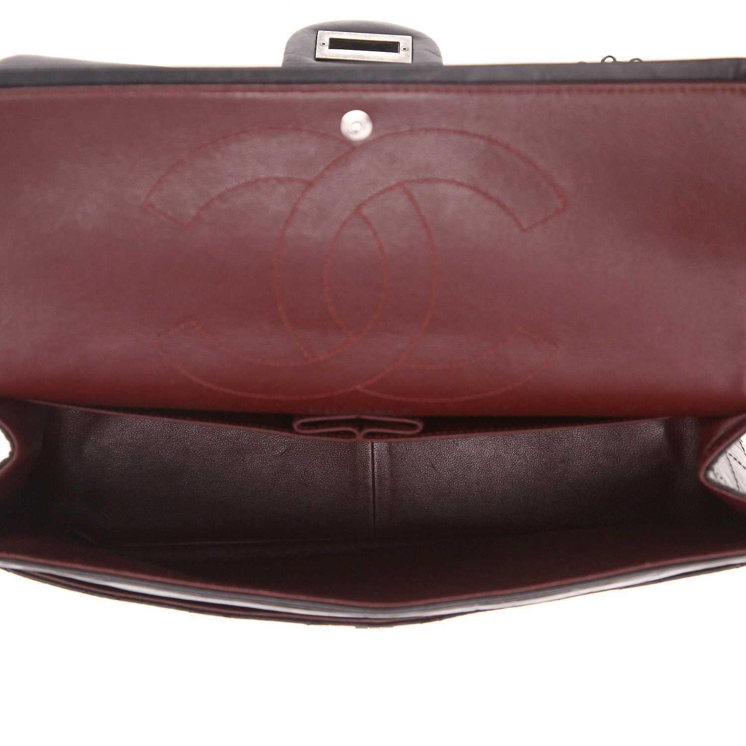 Bolso de mano Chanel  Chanel 2.55 en cuero acolchado negro - Detail D3