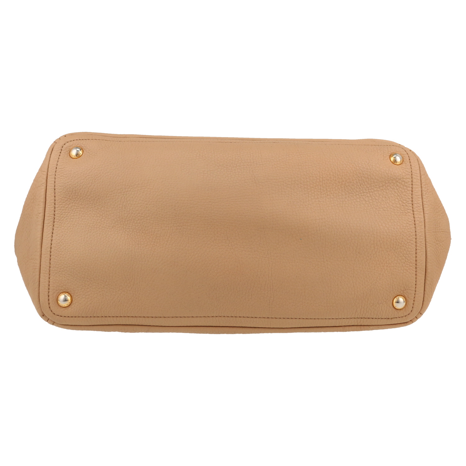 Sac à main Prada  Vitello en cuir grainé beige - Detail D1
