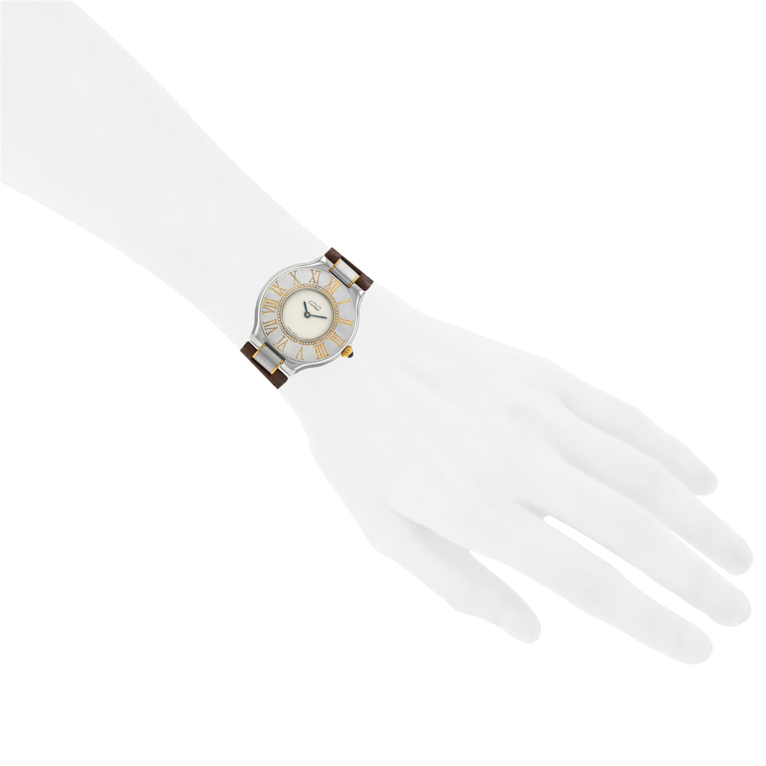 Cartier Must 21  in stainless steel and gold plated Circa 1990 - Detail D1