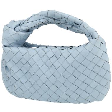 Sac à main Bottega Veneta  Jodie en cuir intrecciato bleu-ciel