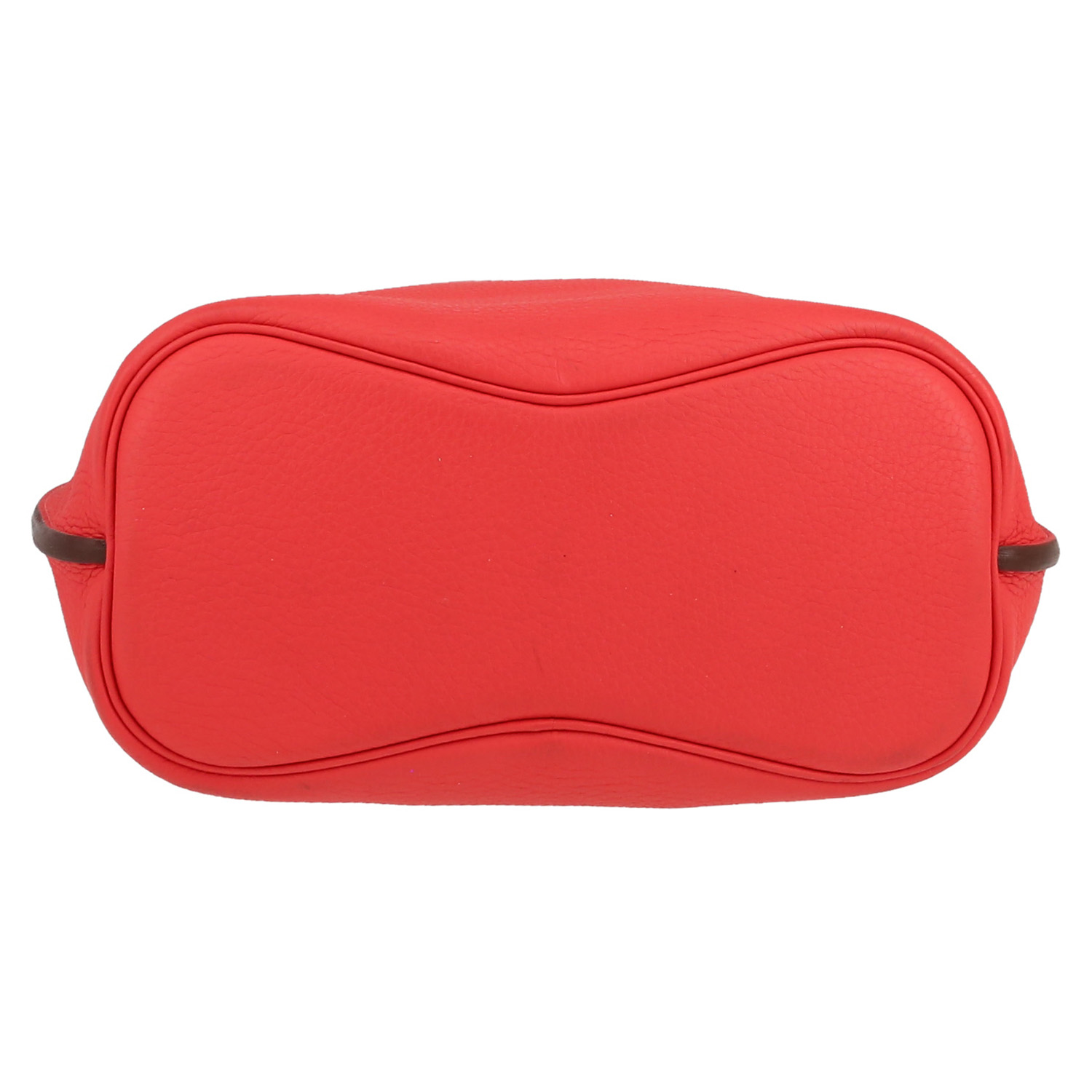 Bolso de mano Hermès  So Kelly en cuero taurillon clémence rosa Jaipur y color oro - Detail D1