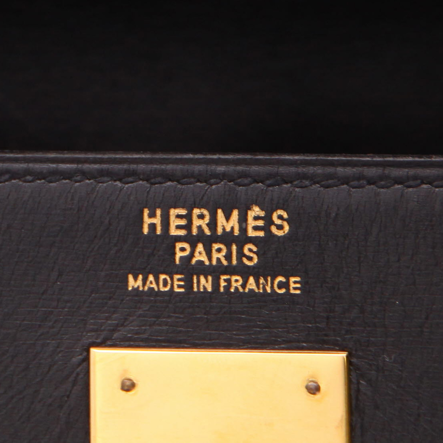 Hermès  Kelly 40 cm handbag  in black box leather - Detail D2