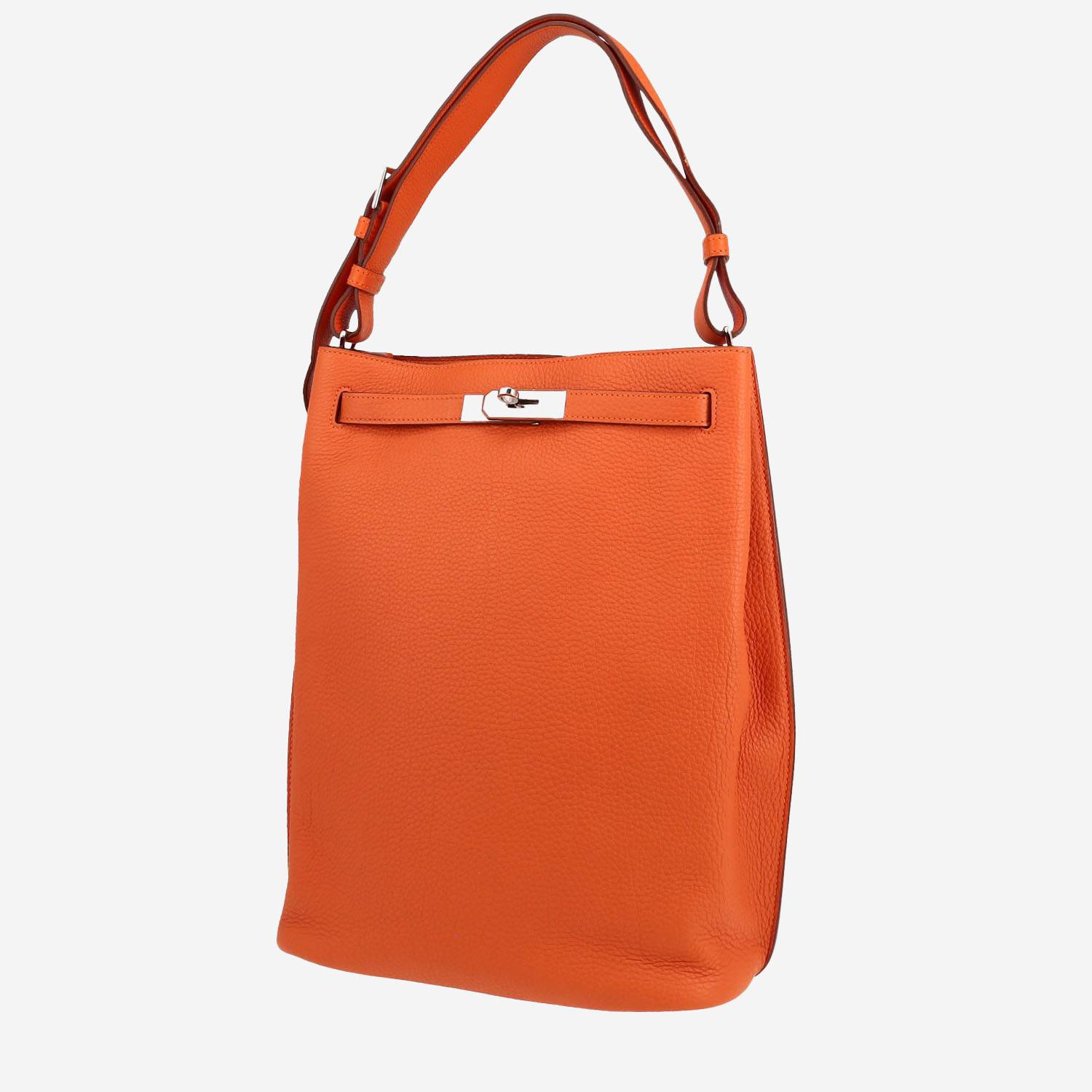 Sac à main Hermès  So Kelly en cuir taurillon clémence orange