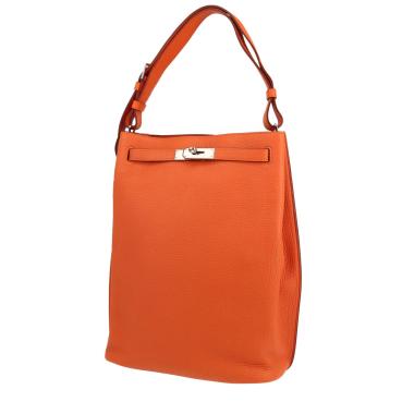 Sac à main Hermès  So Kelly en cuir taurillon clémence orange