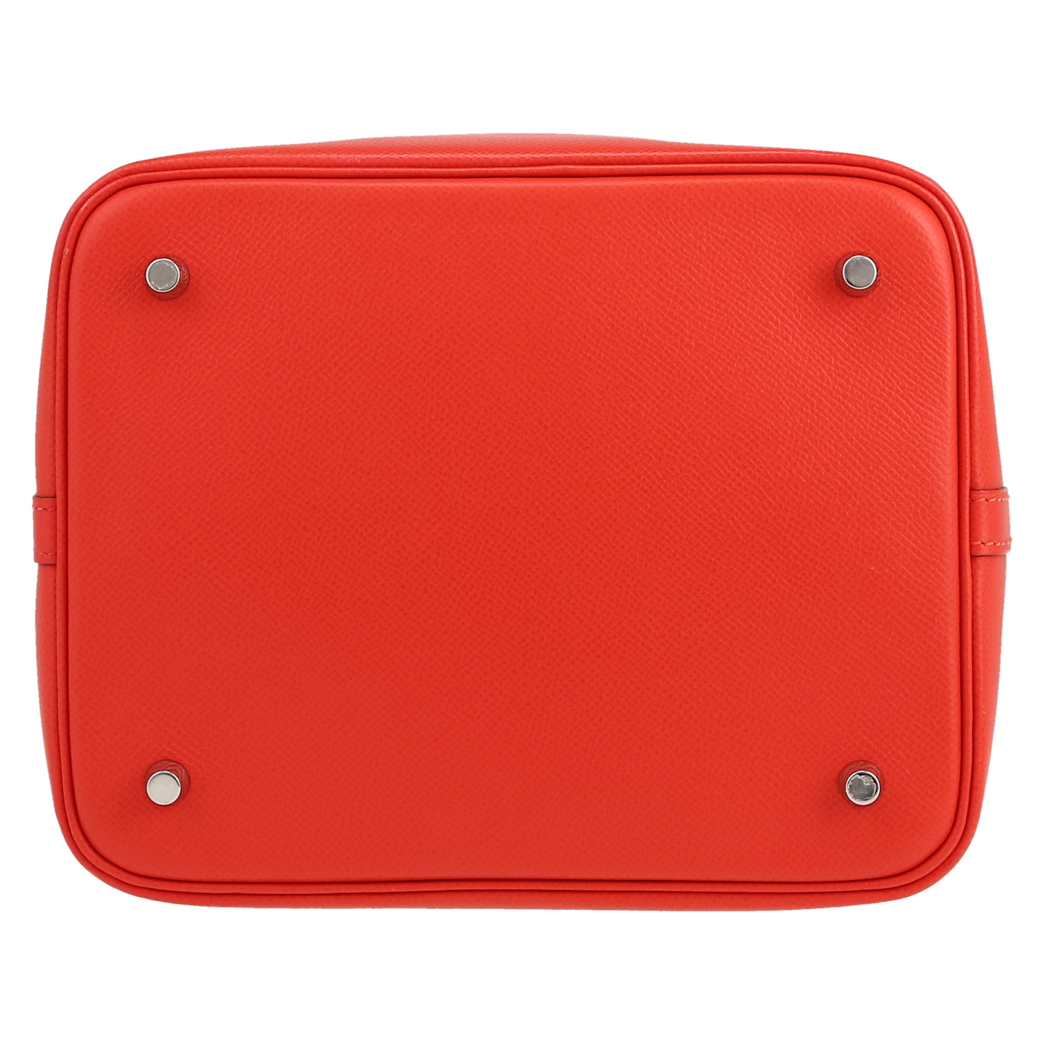 Bolso de mano Hermès  Picotin 22 cm en cuero epsom rojo - Detail D1