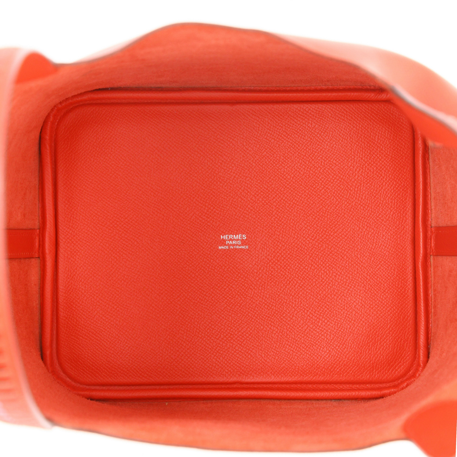 Bolso de mano Hermès  Picotin 22 cm en cuero epsom rojo - Detail D3