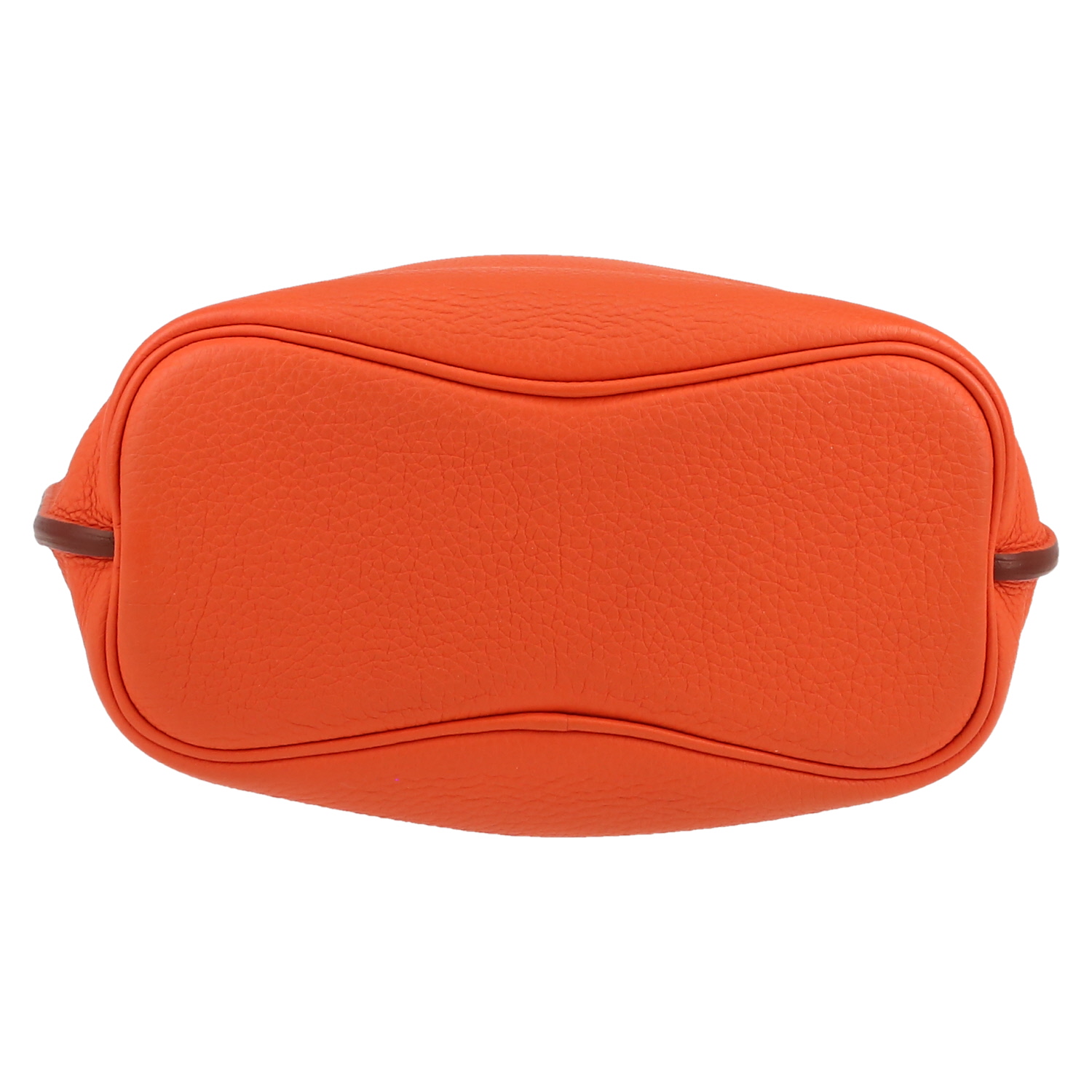 Bolso bandolera Hermès  So Kelly en cuero taurillon clémence naranja Poppy - Detail D1