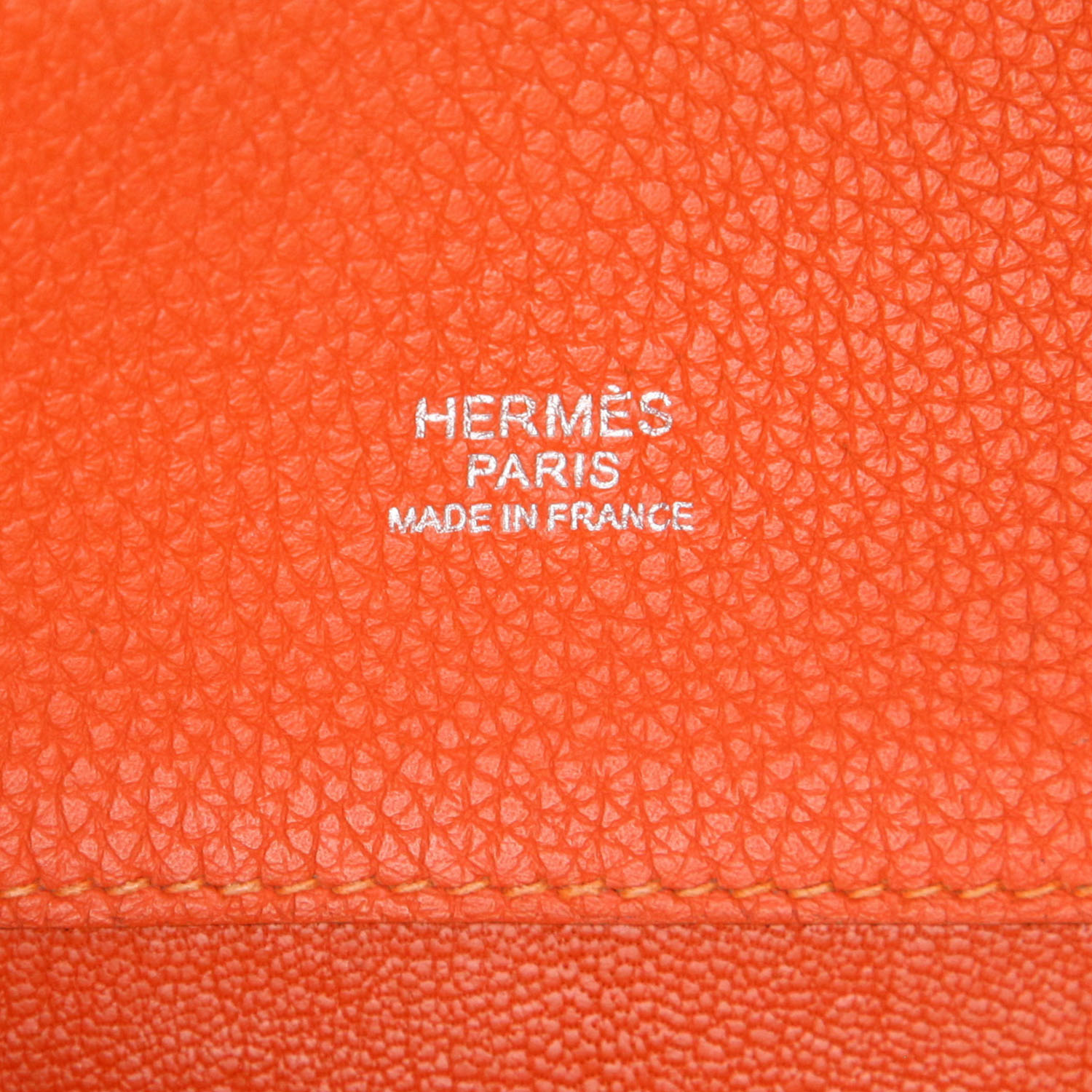 Bolso bandolera Hermès  So Kelly en cuero taurillon clémence naranja Poppy - Detail D2