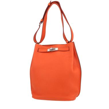 Sac bandoulière Hermès  So Kelly en cuir taurillon clémence orange Poppy