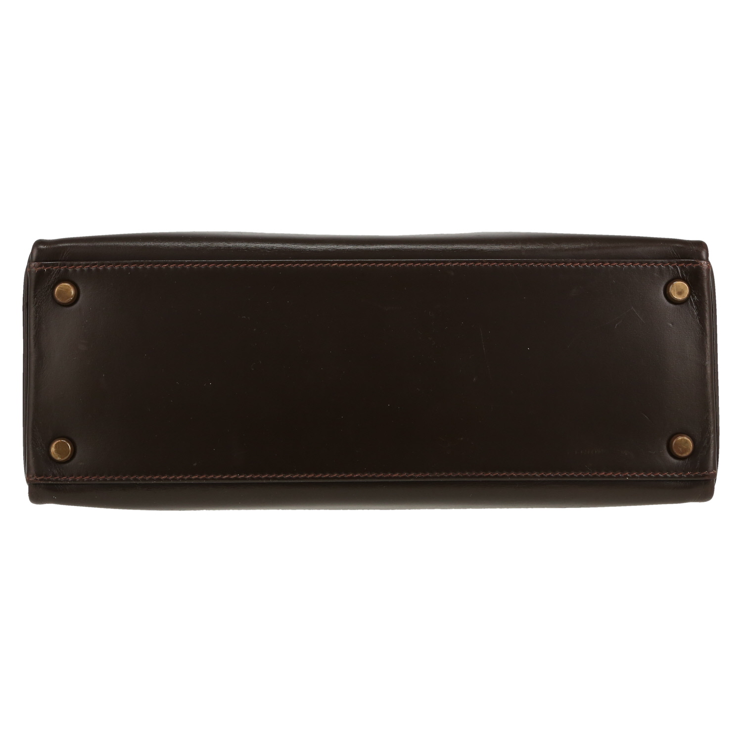 Hermès  Kelly 32 cm handbag  in brown box leather - Detail D1