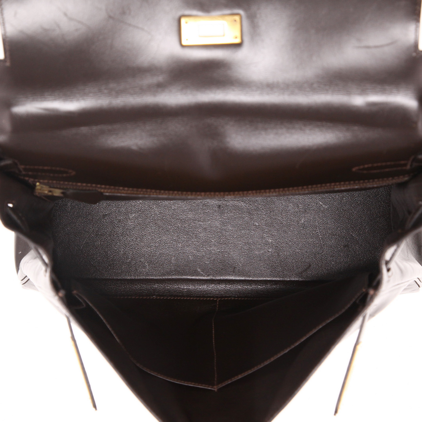 Sac à main Hermès  Kelly 32 cm en cuir box marron - Detail D3