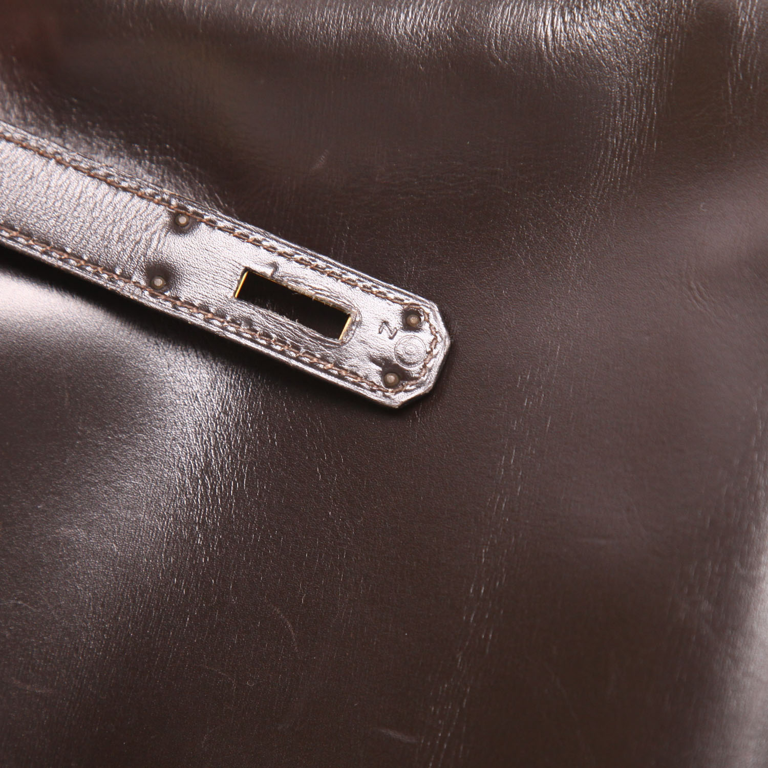 Borsa Hermès  Kelly 32 cm in pelle box marrone - Detail D4