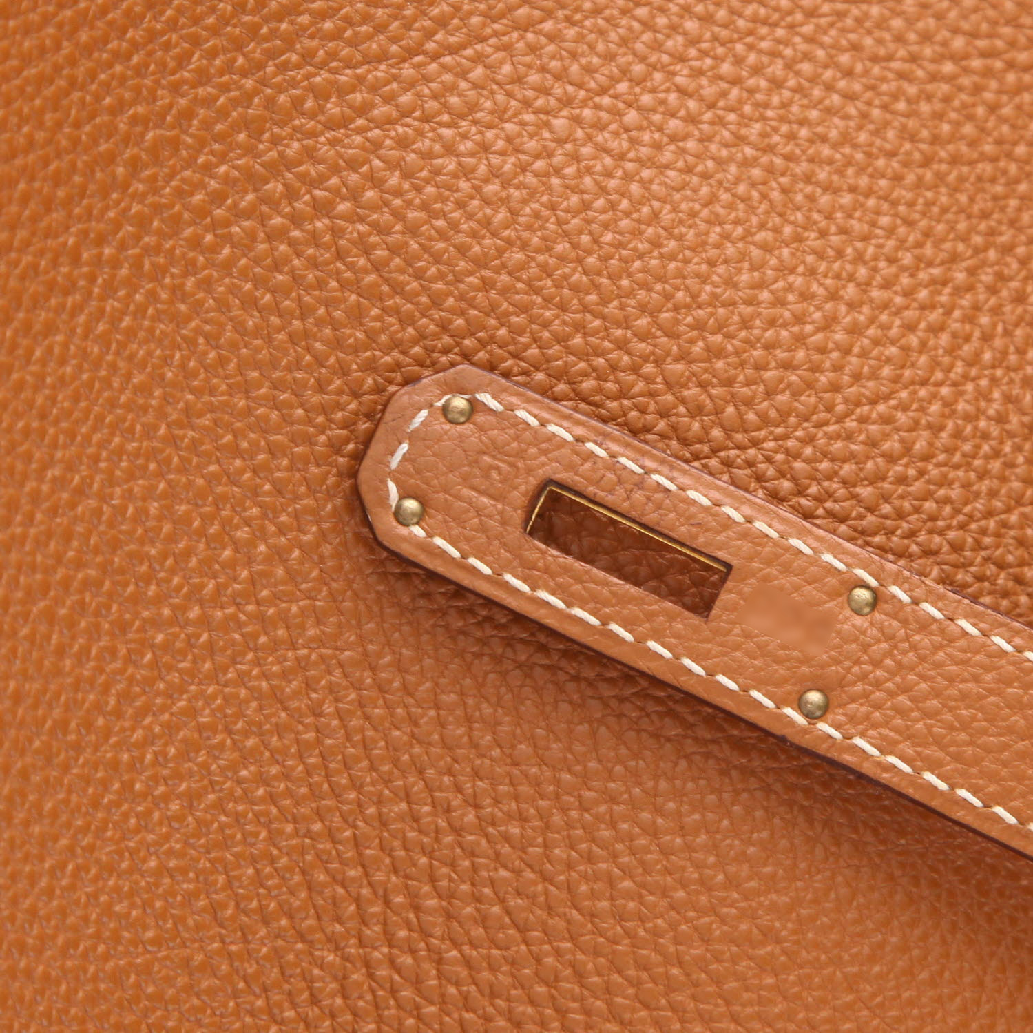 Bolso de mano Hermès  Birkin 35 cm en cuero togo color oro - Detail D4