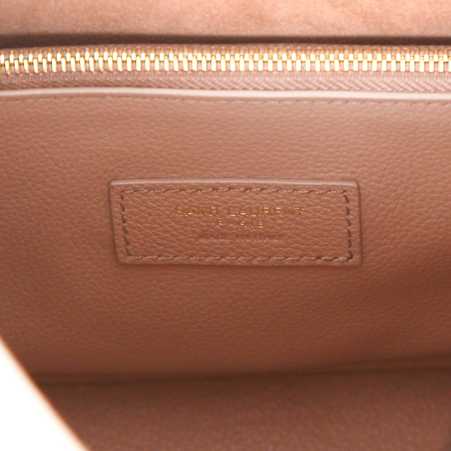 Saint Laurent  5 à 7 small model  handbag  in beige grained leather - Detail D2