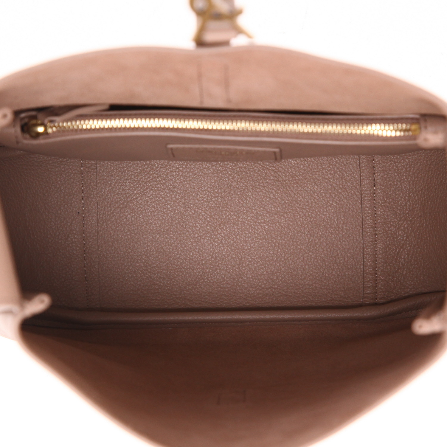 Saint Laurent  5 à 7 small model  handbag  in beige grained leather - Detail D3