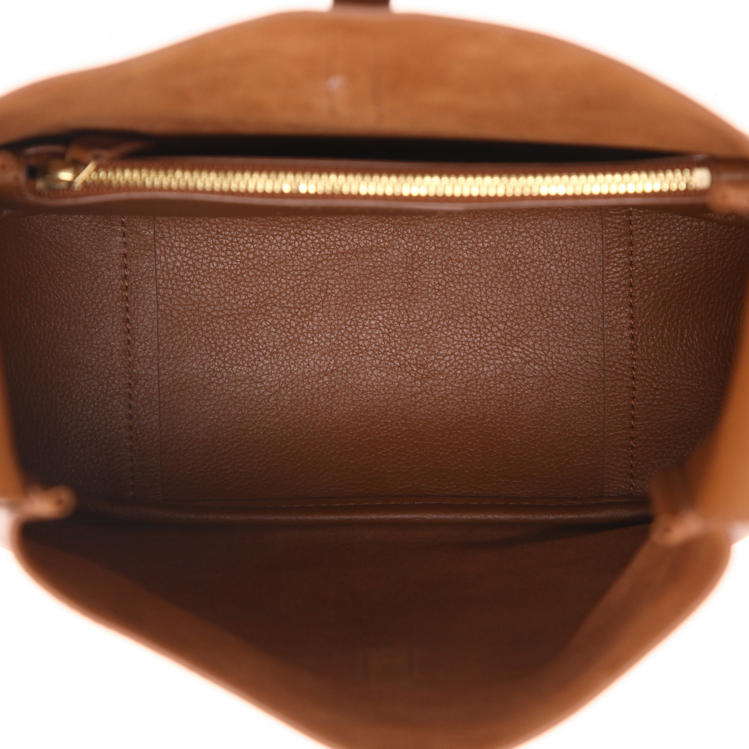 Bolso de mano Saint Laurent  5 à 7 modelo pequeño  en cuero granulado marrón - Detail D3