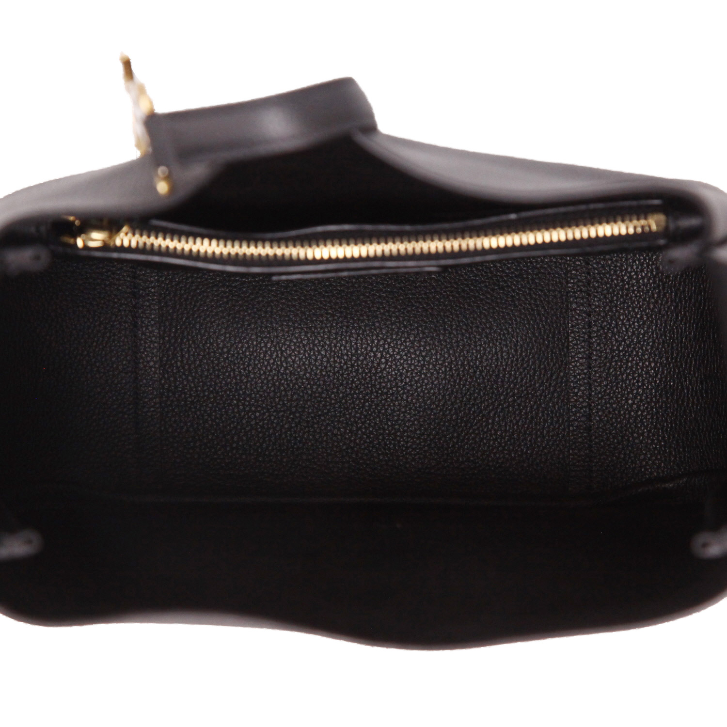 Saint Laurent  5 à 7 small model  handbag  in black grained leather - Detail D3