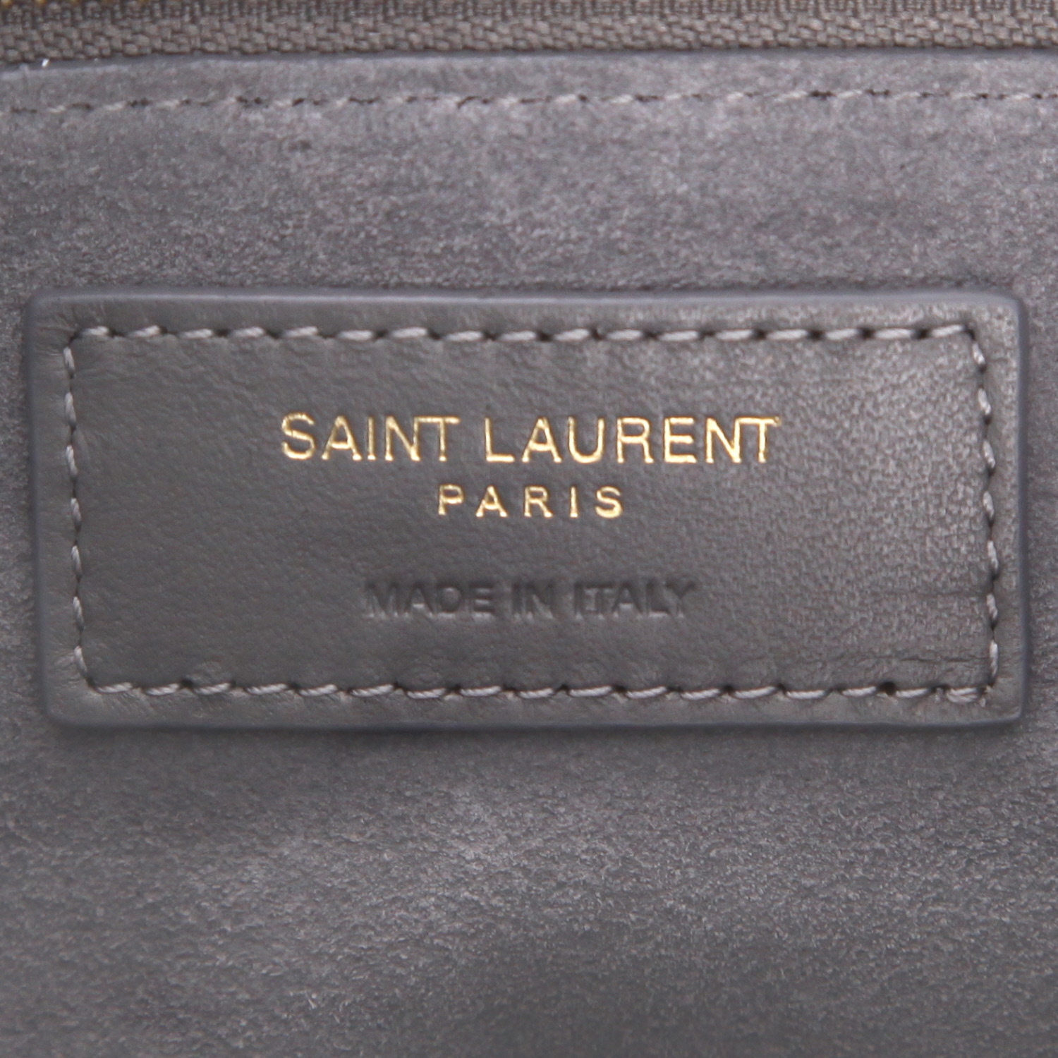 Bolso de mano Saint Laurent  5 à 7 en cuero gris - Detail D2