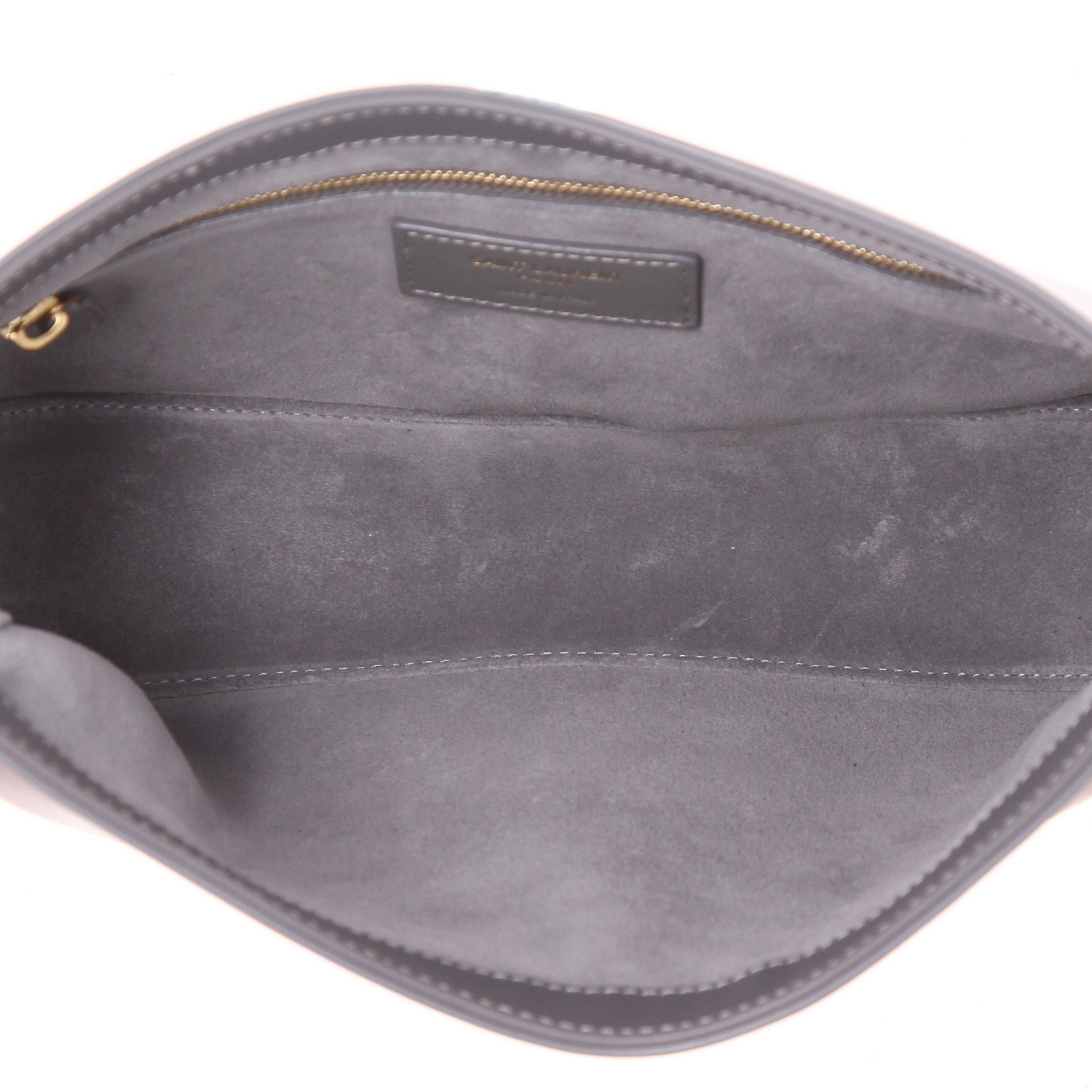 Bolso de mano Saint Laurent  5 à 7 en cuero gris - Detail D3