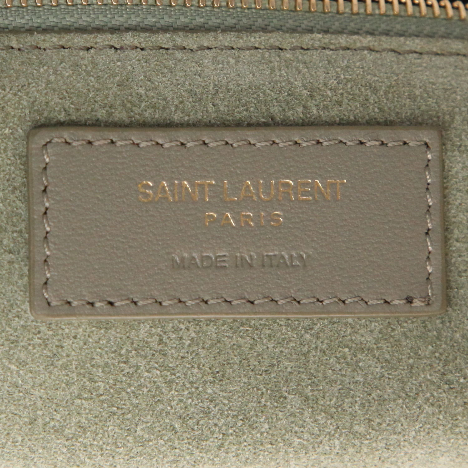 Sac à main Saint Laurent  5 à 7 en cuir vert - Detail D2