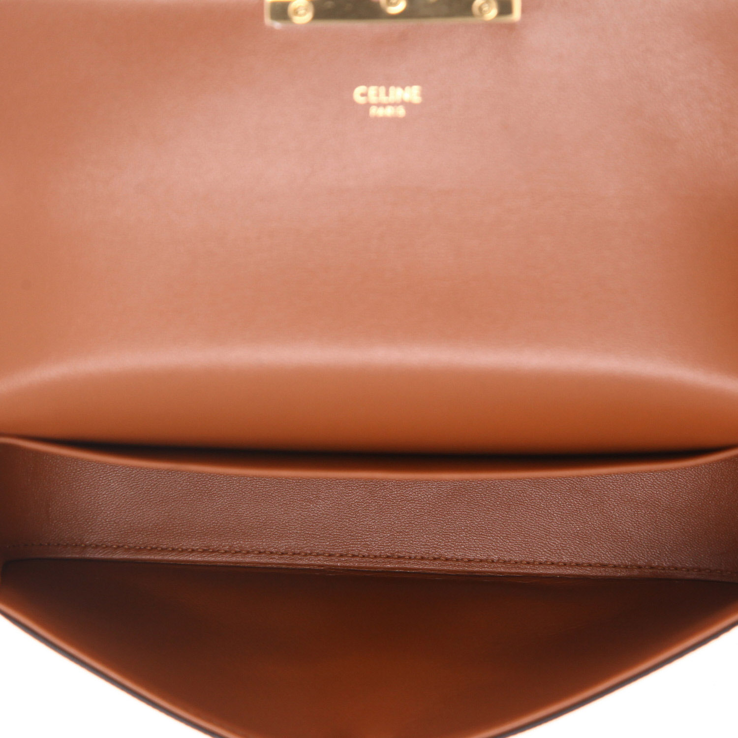 Bolso de mano Celine  Claude en tejido "Triomphe" y cuero marrón - Detail D3