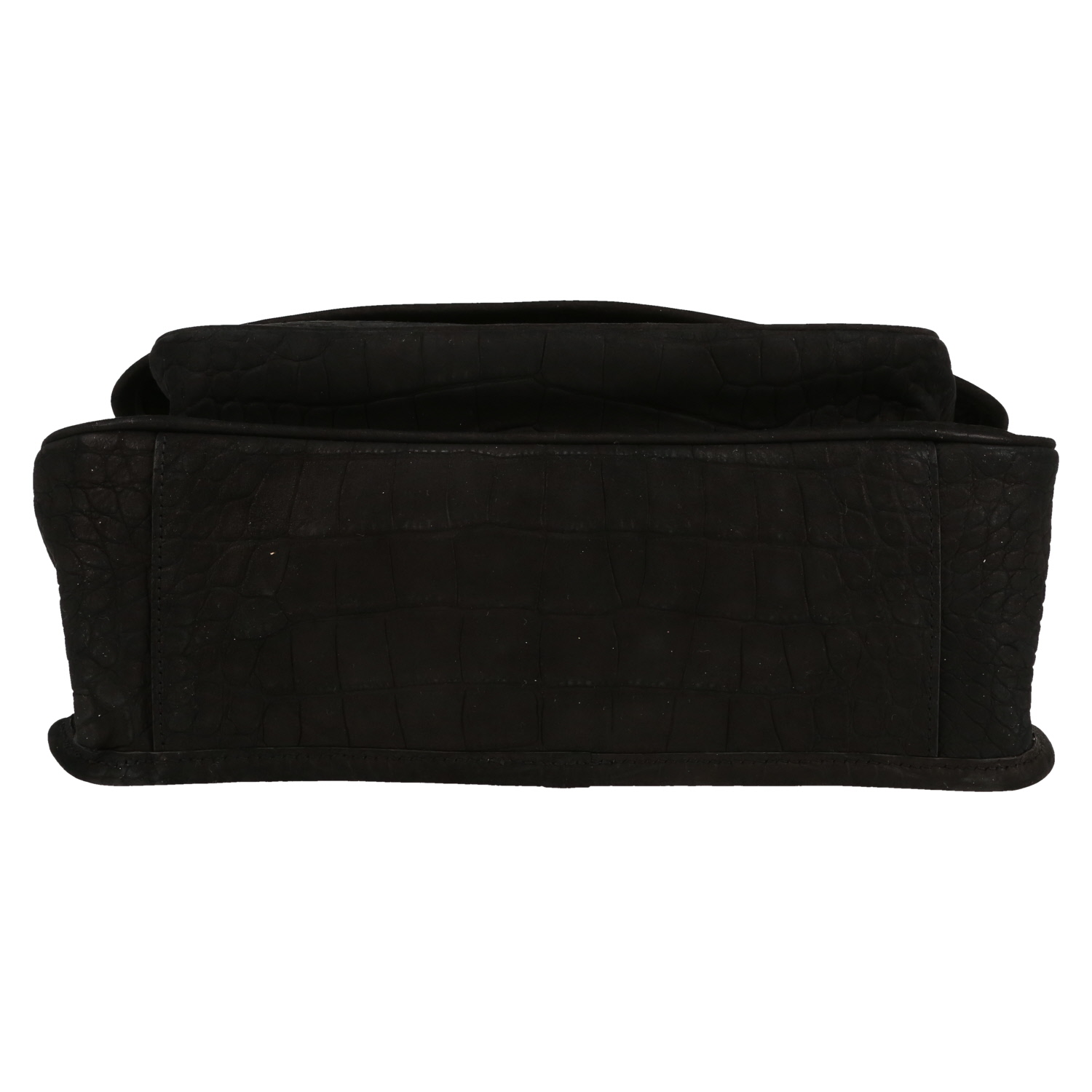 Sac bandoulière Saint Laurent  Niki moyen modèle  en daim noir - Detail D1