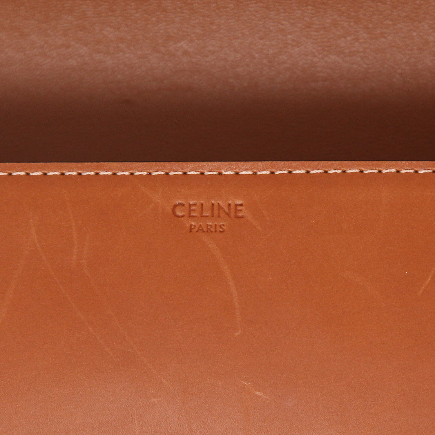 Bolso bandolera Celine  Triomphe en cuero marrón - Detail D2