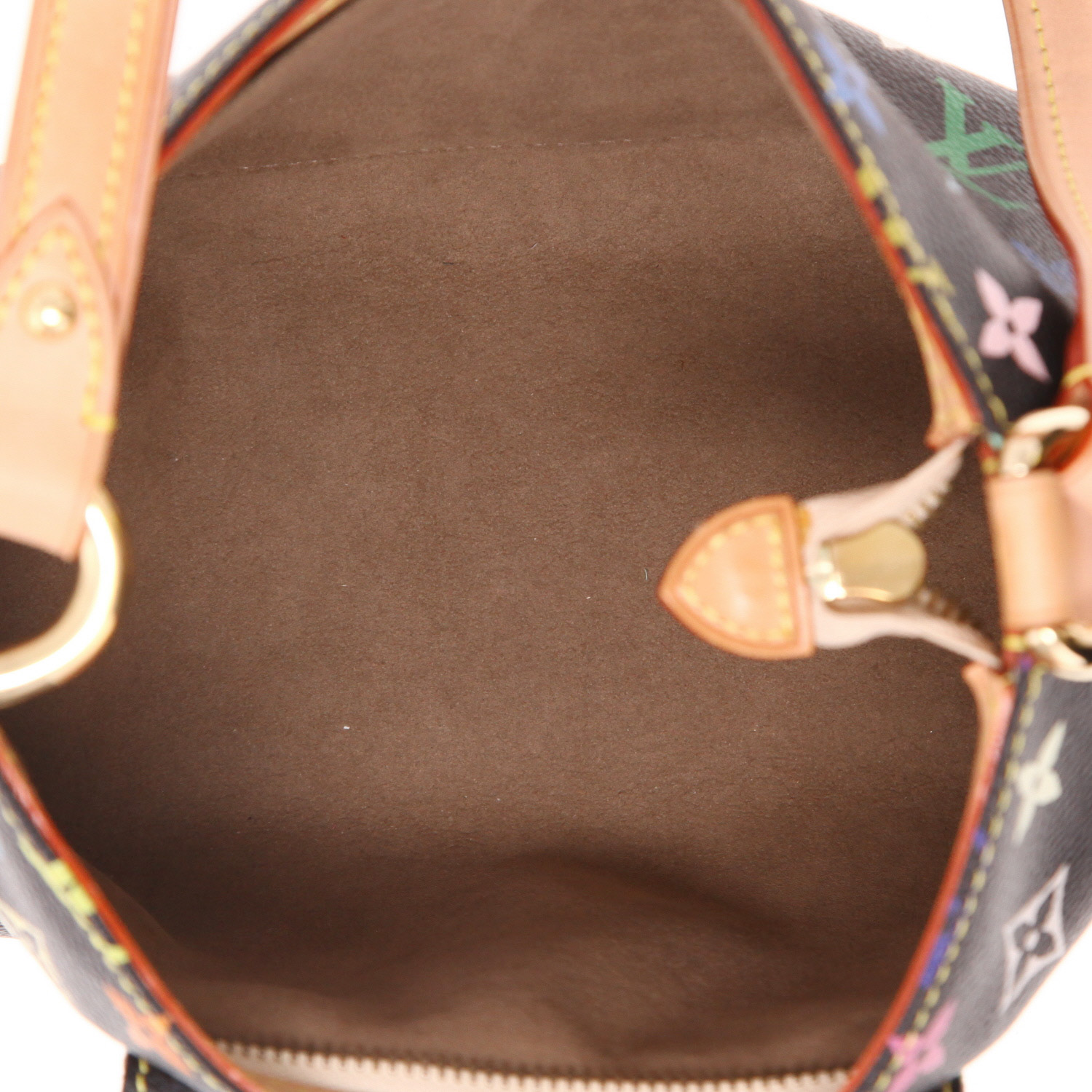 Louis Vuitton  Eliza handbag  in multicolor and black monogram canvas  and natural leather - Detail D3
