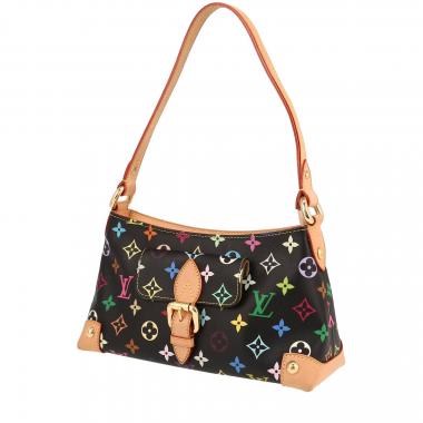 Borsa Louis Vuitton  Eliza in tela monogram cerata multicolore e nera e pelle naturale