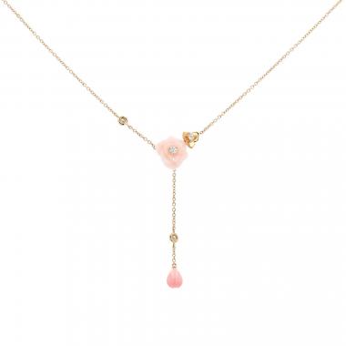 Collana Piaget Rose in oro giallo, opale rosa e diamanti