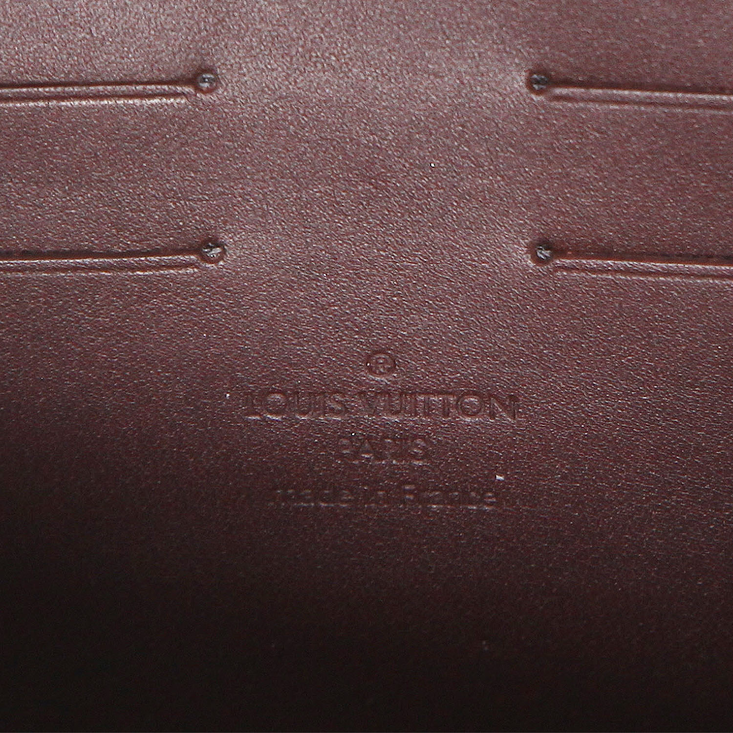 Bolso de mano Louis Vuitton  Sunset Boulevard en charol Monogram color burdeos - Detail D2