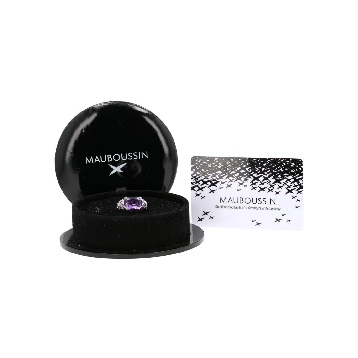 Mauboussin Désirez Amour ring in white gold, amethyst and diamonds - Detail D2