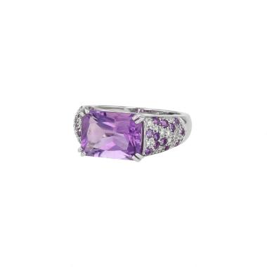 Mauboussin Désirez Amour ring in white gold, amethyst and diamonds