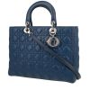 Bolso de mano Dior  Lady Dior en cuero cannage azul - 00pp thumbnail