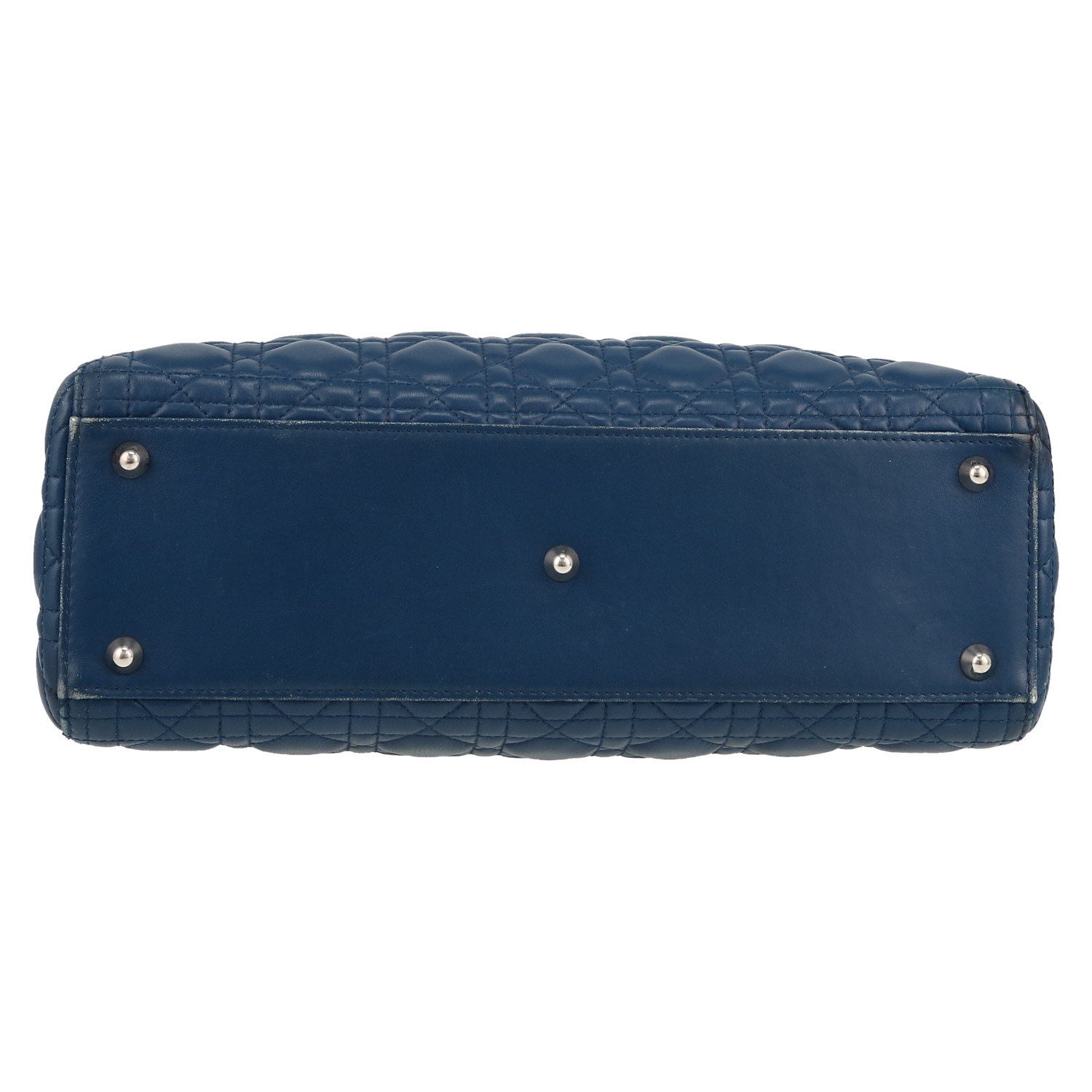 Sac à main Dior  Lady Dior en cuir cannage bleu - Detail D1