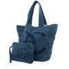 Chanel   shopping bag  in blue terry fabric - 00pp thumbnail