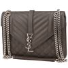 Saint Laurent  Enveloppe shoulder bag  in anthracite grey quilted grained leather - 00pp thumbnail