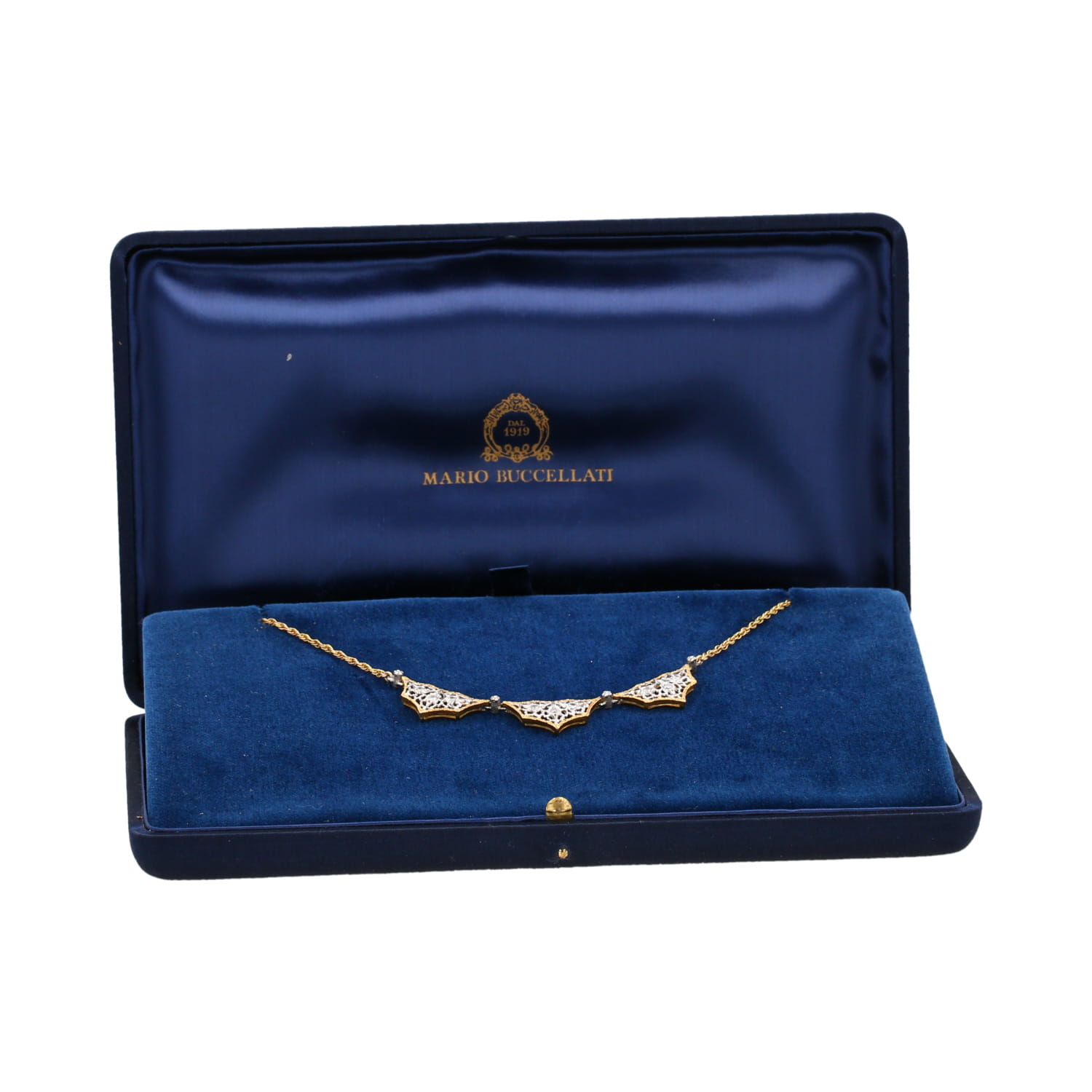 Mario Buccellati necklace in yellow gold, white gold and diamonds - Detail D2