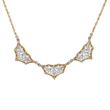 Mario Buccellati necklace in yellow gold, white gold and diamonds